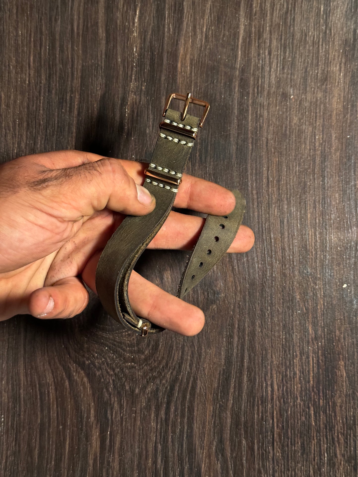 Two way NATO rubbery feel Leather watch Straps