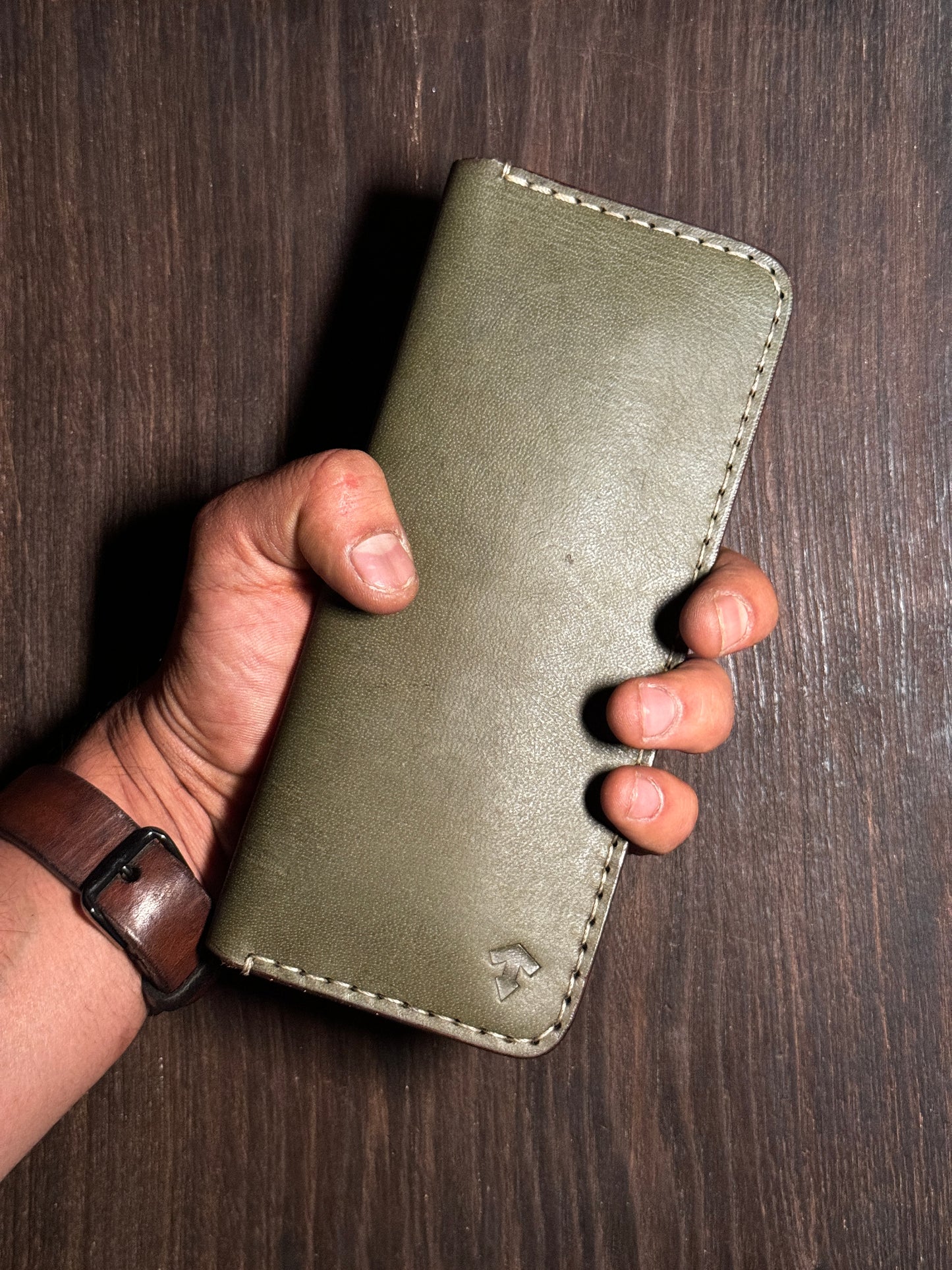 long wallet in sturdy leather