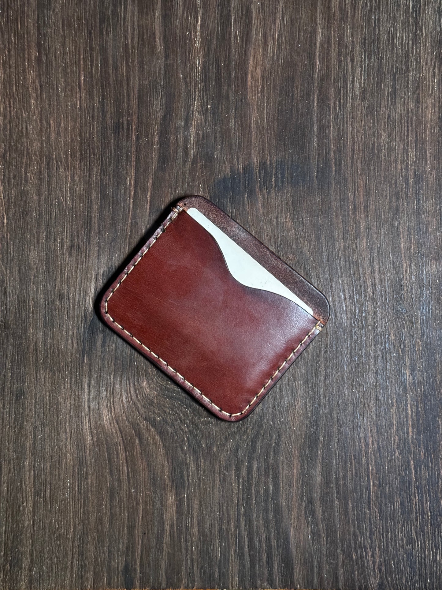 4 cards no fold sleeve in sturdy leather