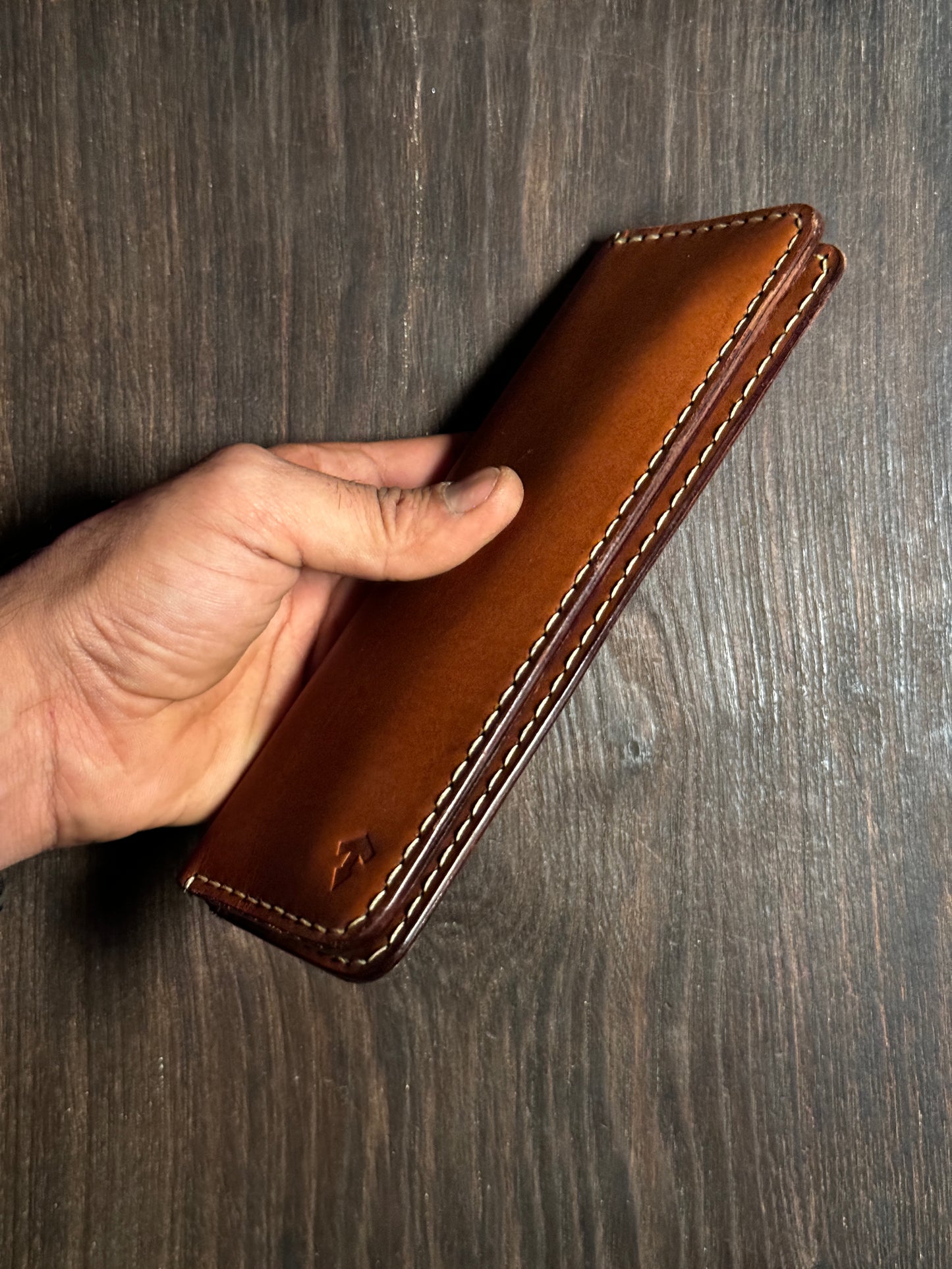 long wallet in sturdy leather