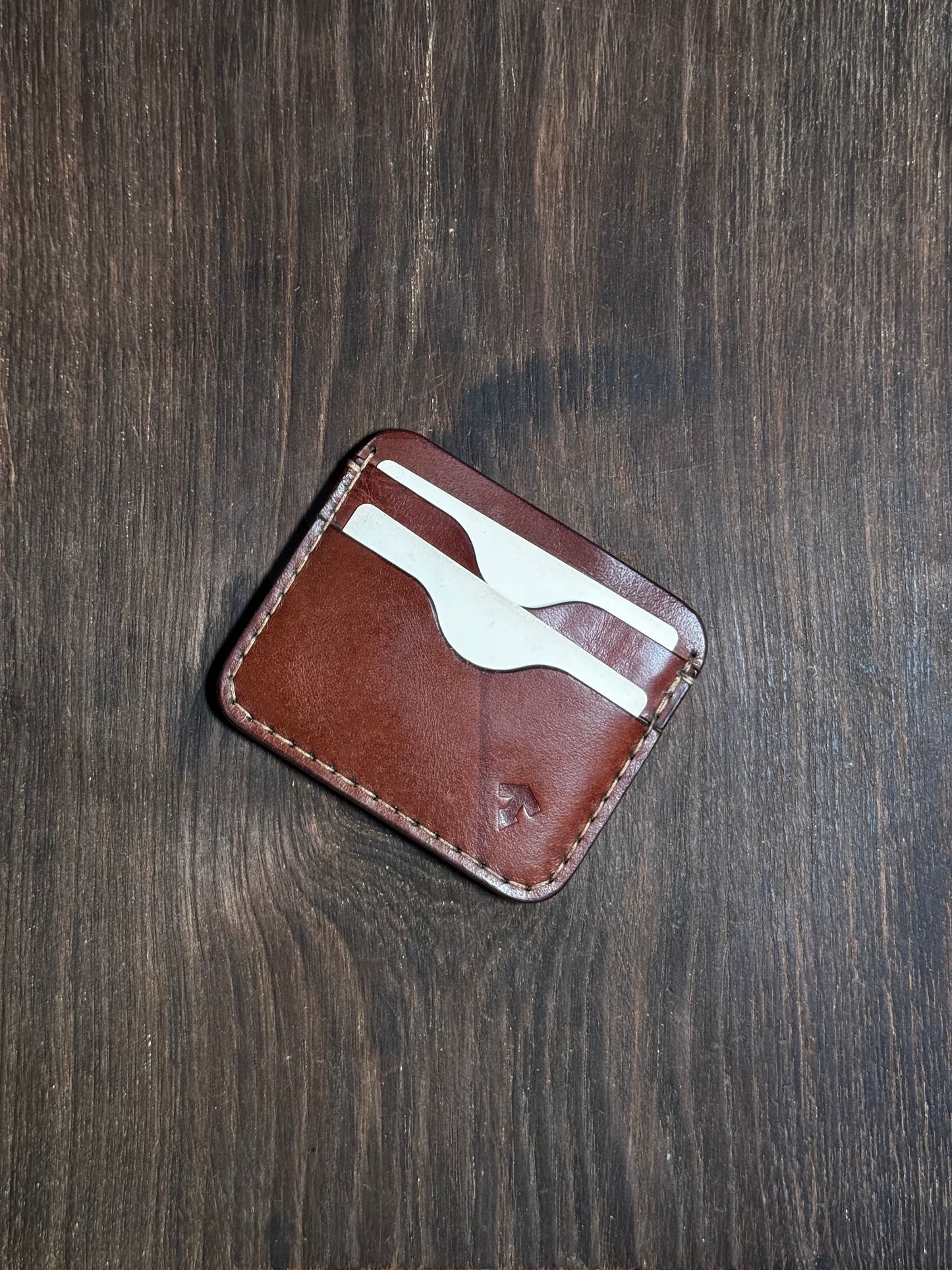 4 cards no fold sleeve in sturdy leather
