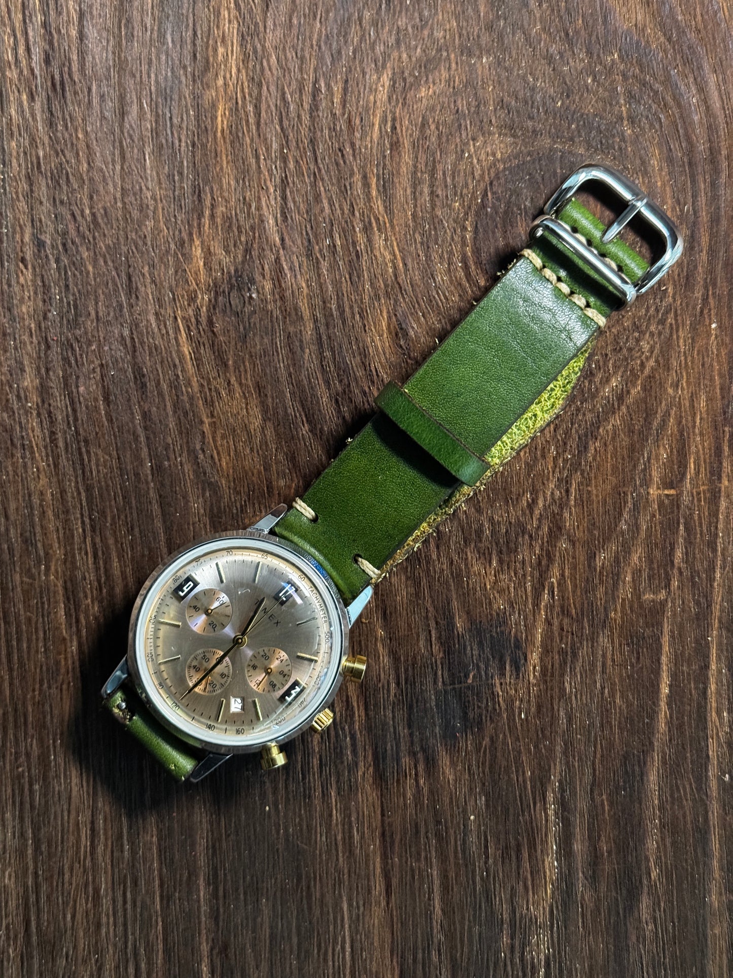 GREEN Italian Leather watch Straps 3mm+