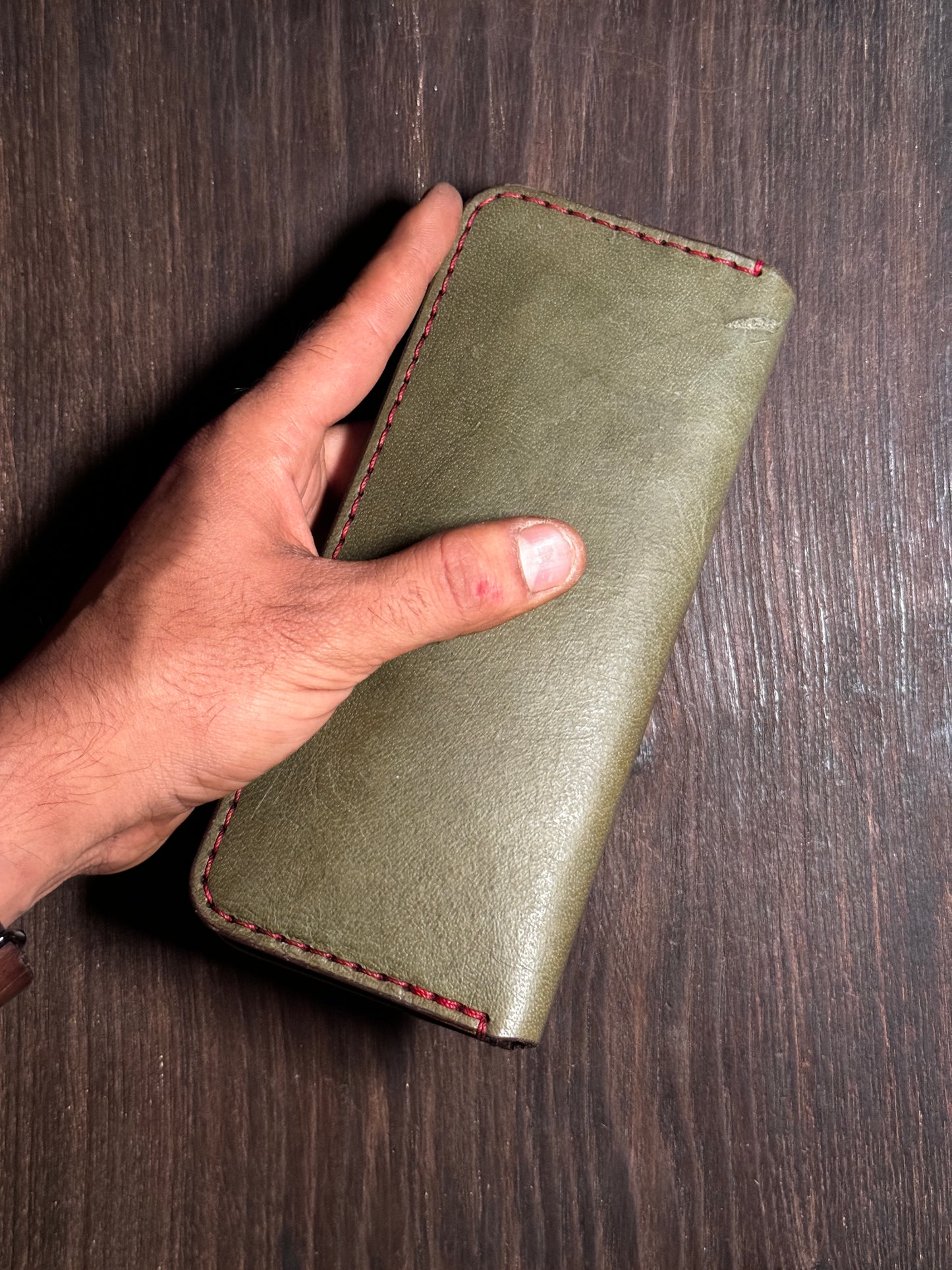 long wallet in sturdy leather