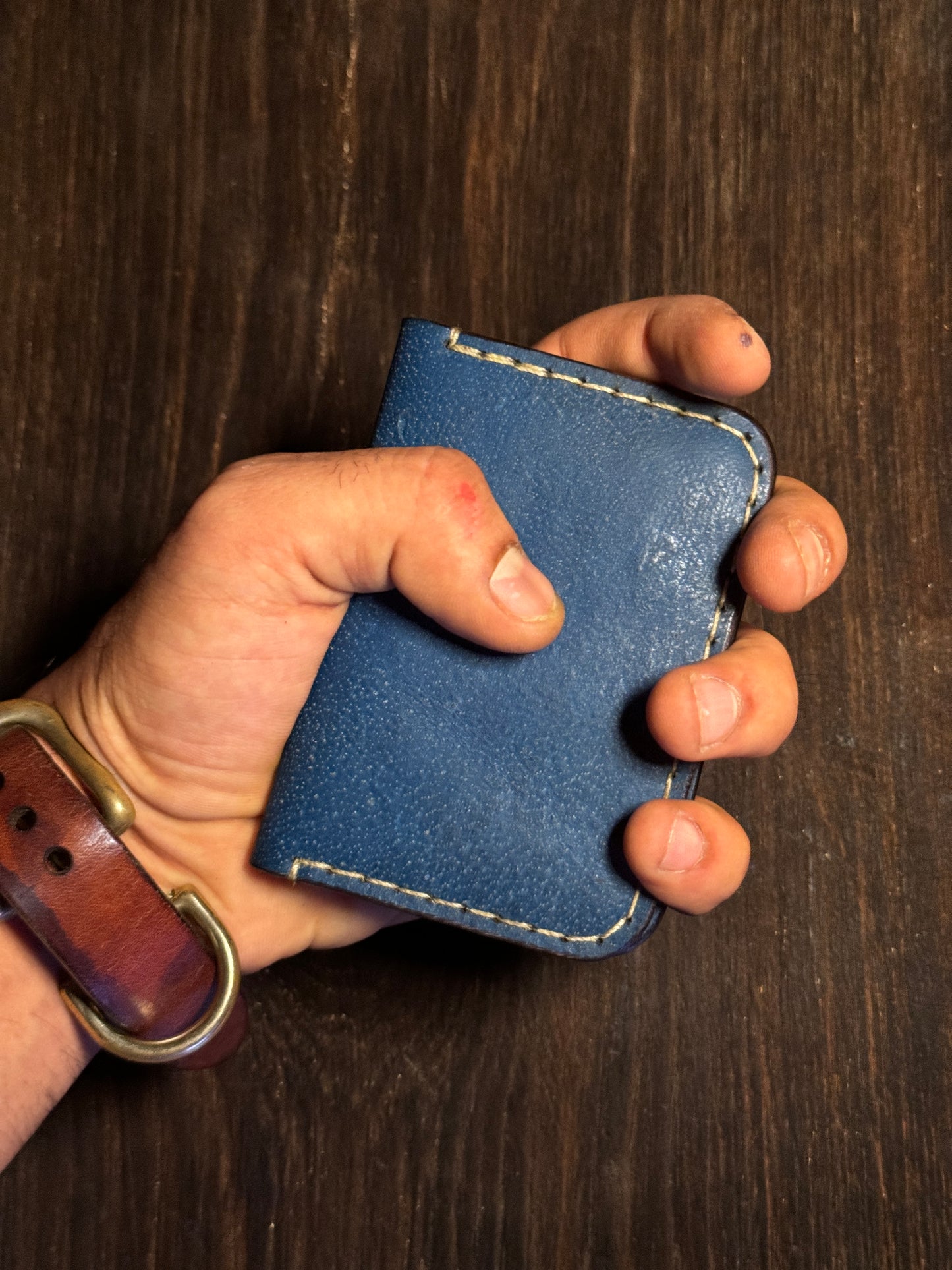 2 cards + 1 ID card slot wallet in sturdy leather