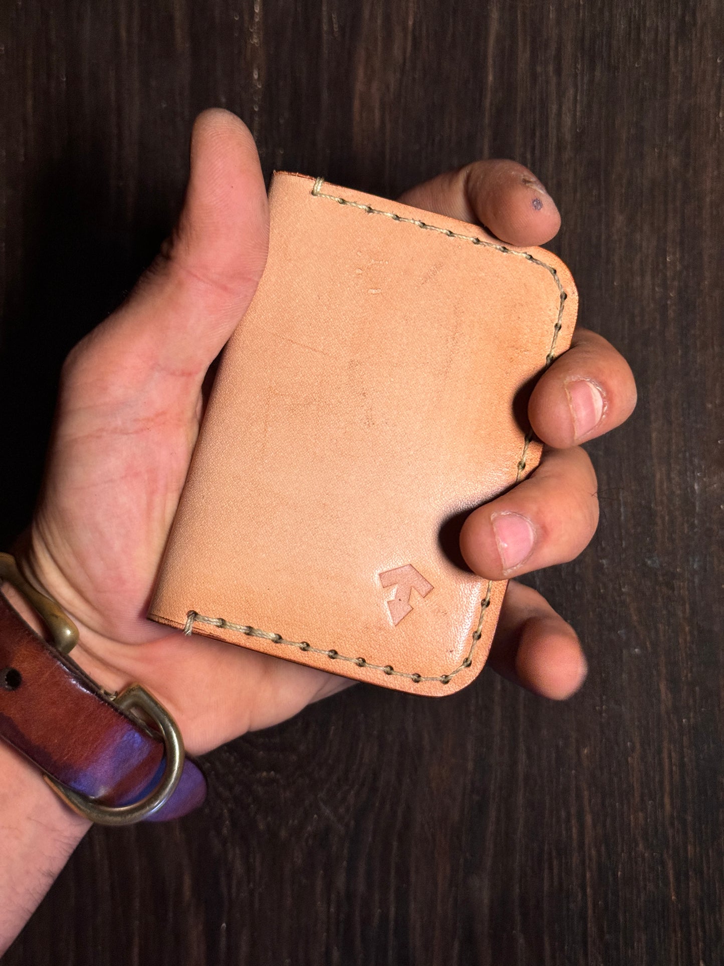 2 cards + 1 ID card slot wallet in sturdy leather