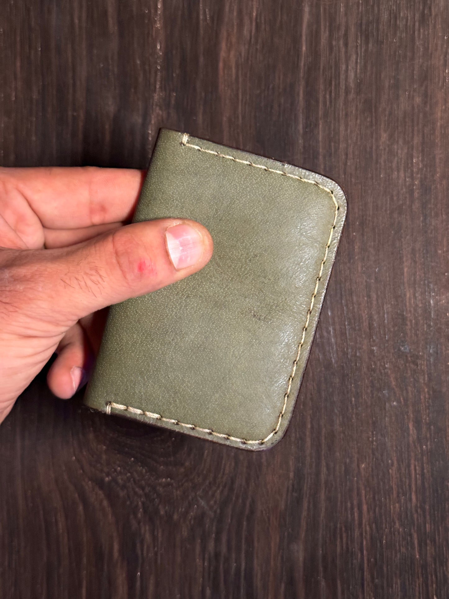 2 cards + 1 ID card slot wallet in sturdy leather