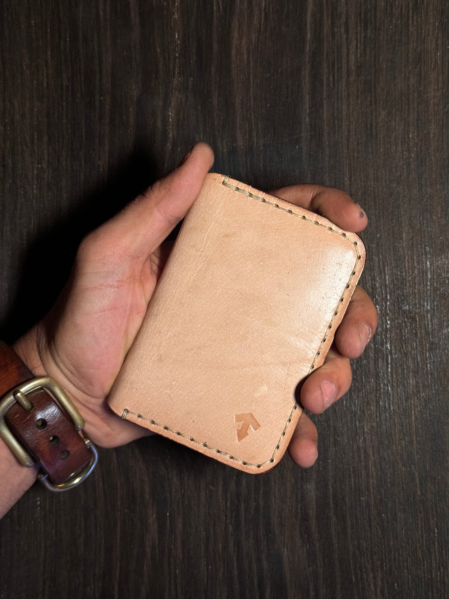 2 cards + 2 receipts slots + 1 ID card slot wallet in sturdy leather