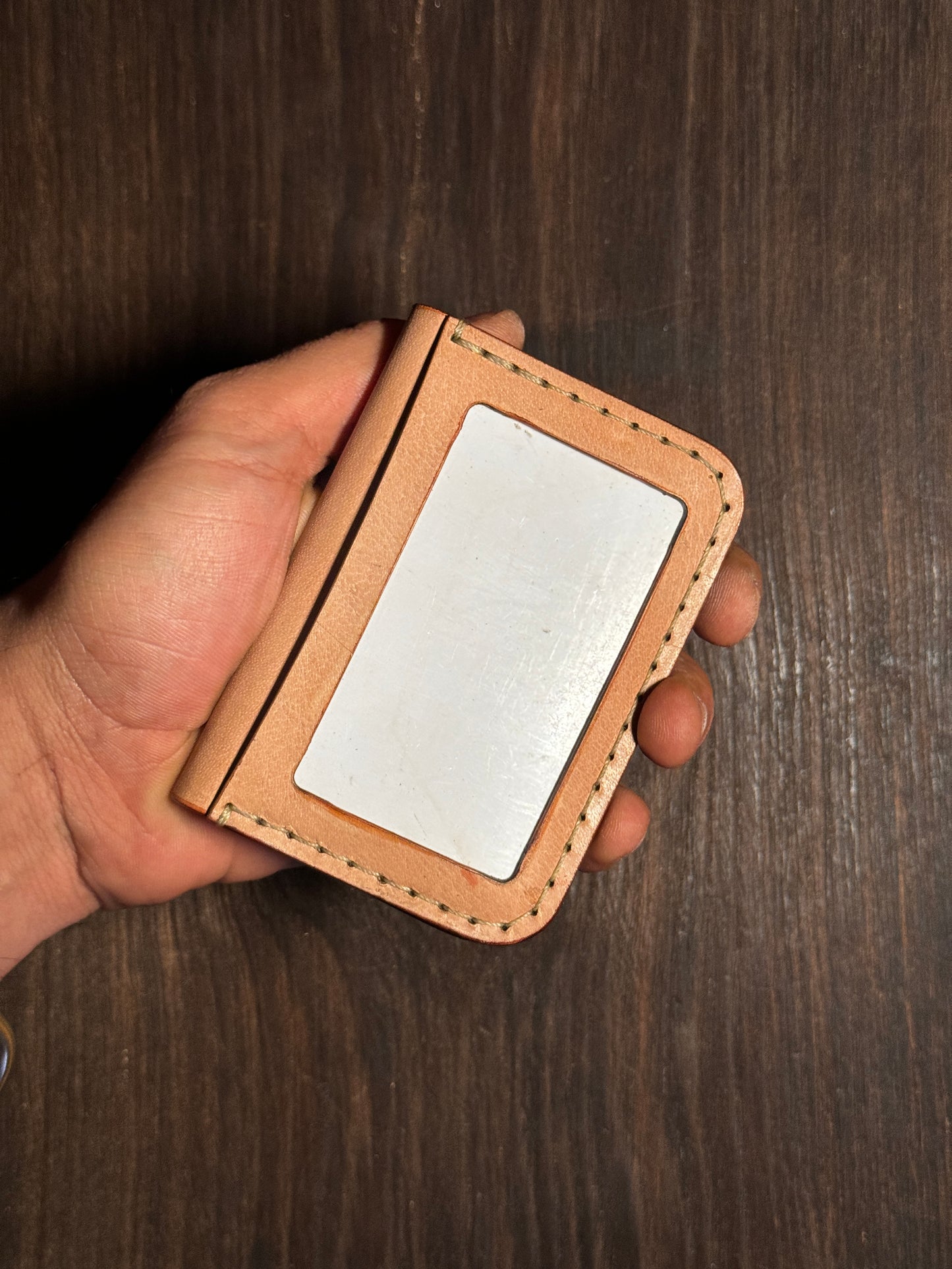 4 cards + 1 ID card slot wallet in sturdy leather