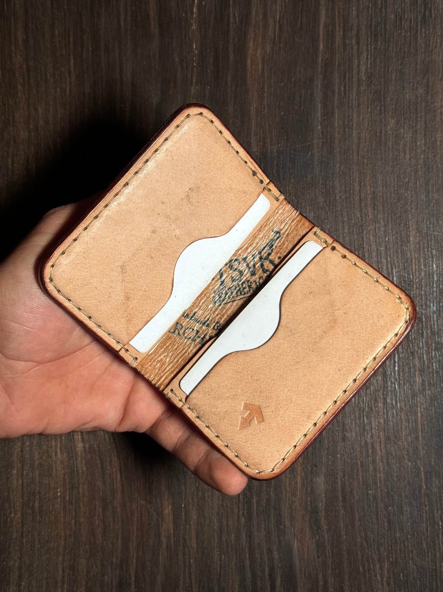 4 cards + 1 ID card slot wallet in sturdy leather
