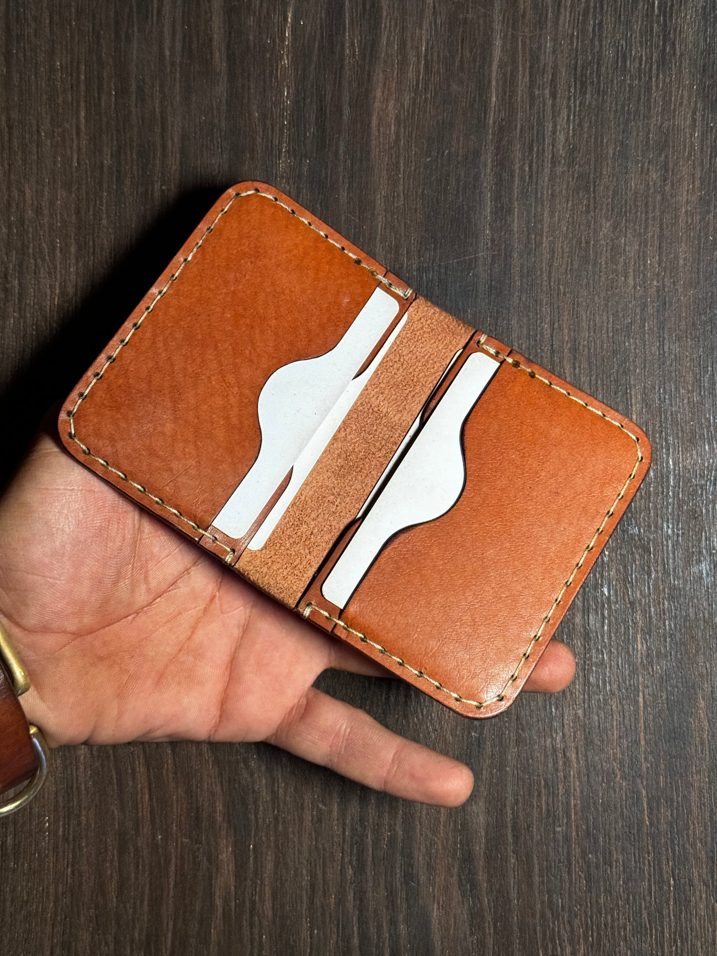 4 cards wallet in sturdy leather