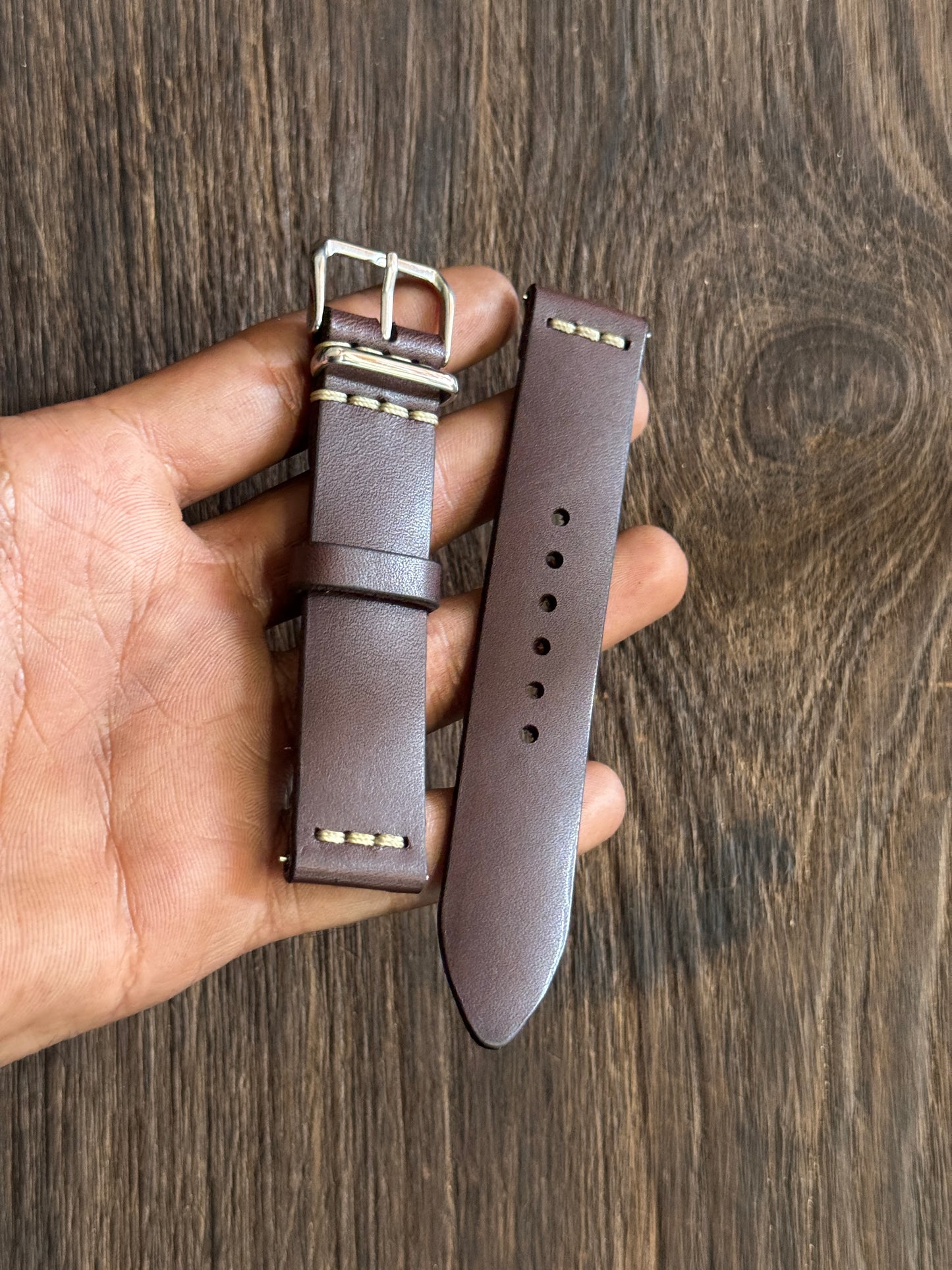 Vachetta MAHOGANY chest stitched strap