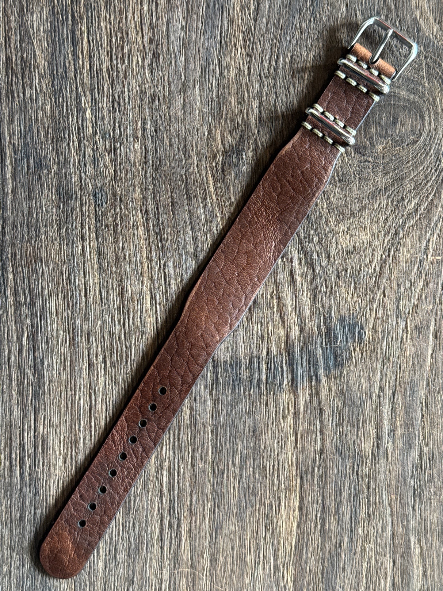 one way pass bison horween Leather watch Straps