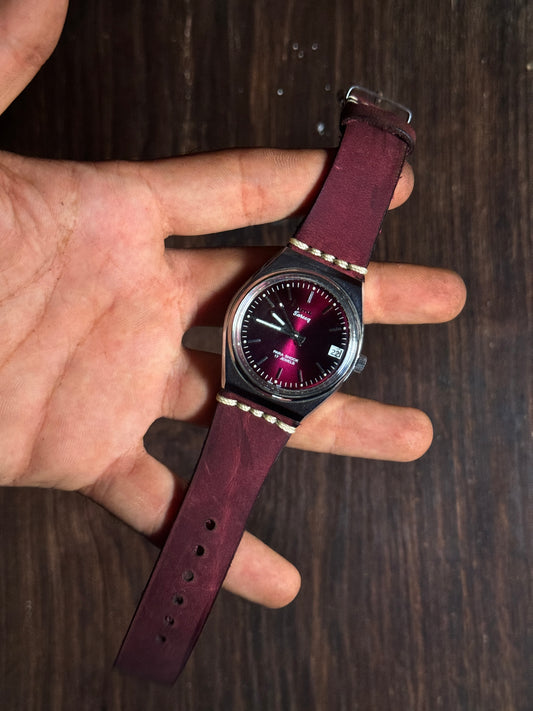 Projected rubbery feel Leather watch Straps