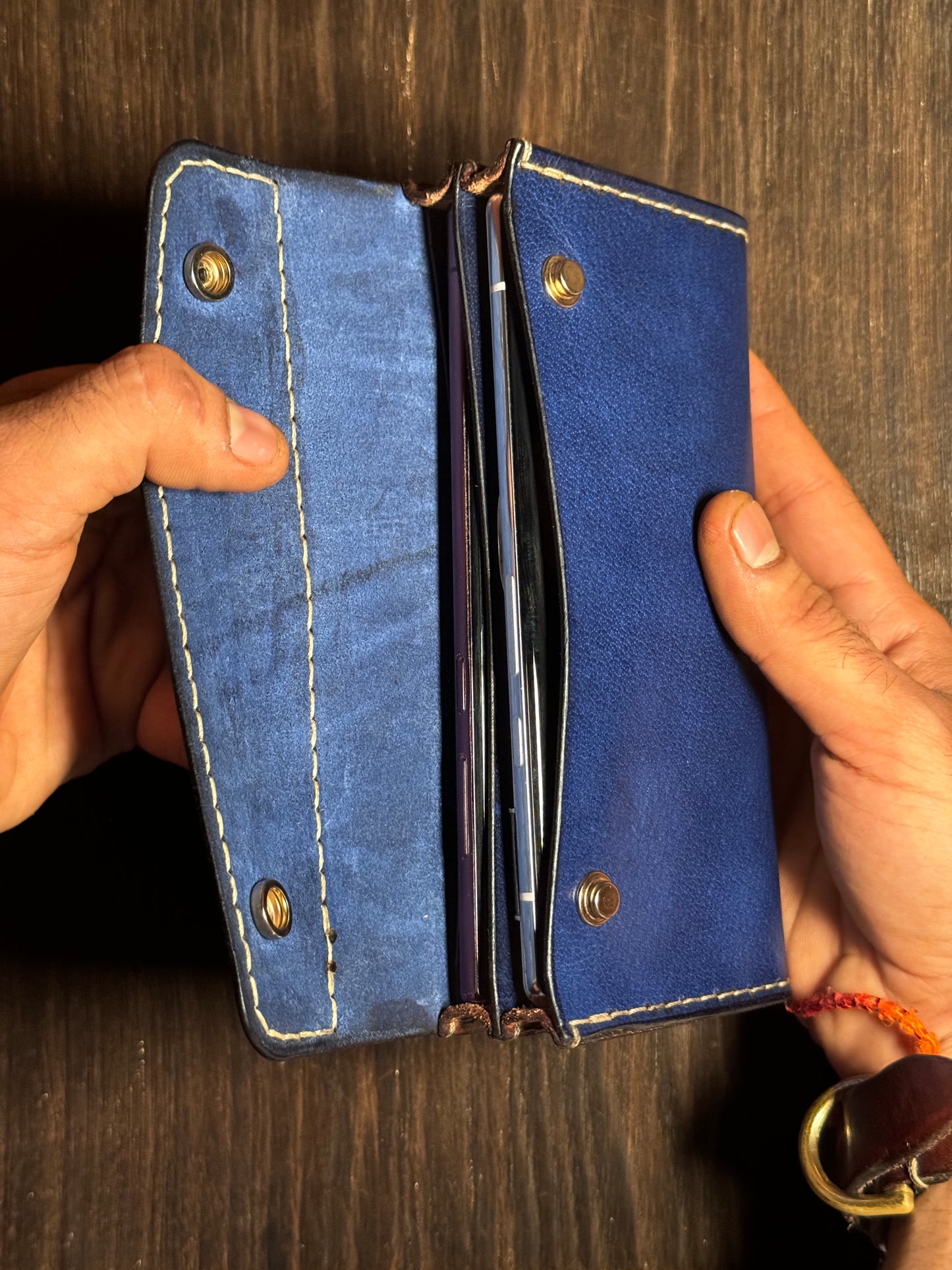 dual phone case in sturdy leather