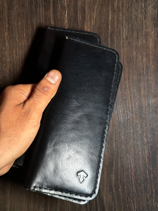 long wallet in soft leather