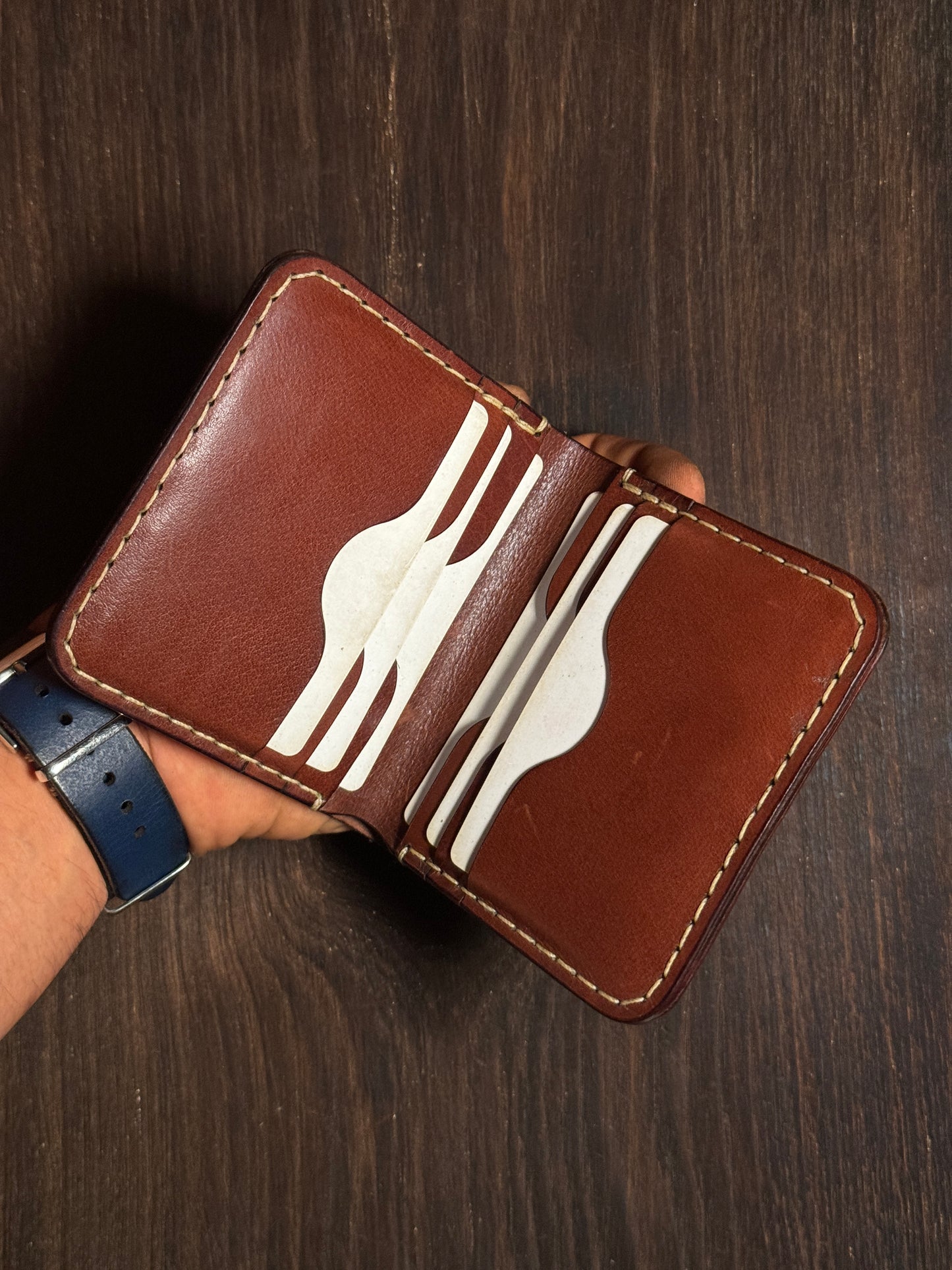 vertical bi fold wallet 6+1 regular size in soft leather
