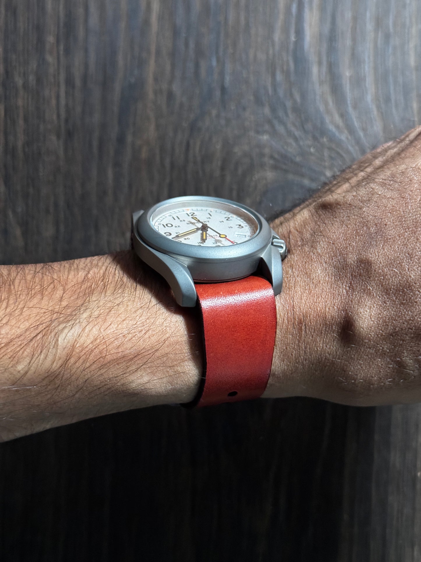 boderry one way nato watch Straps reddish brown color