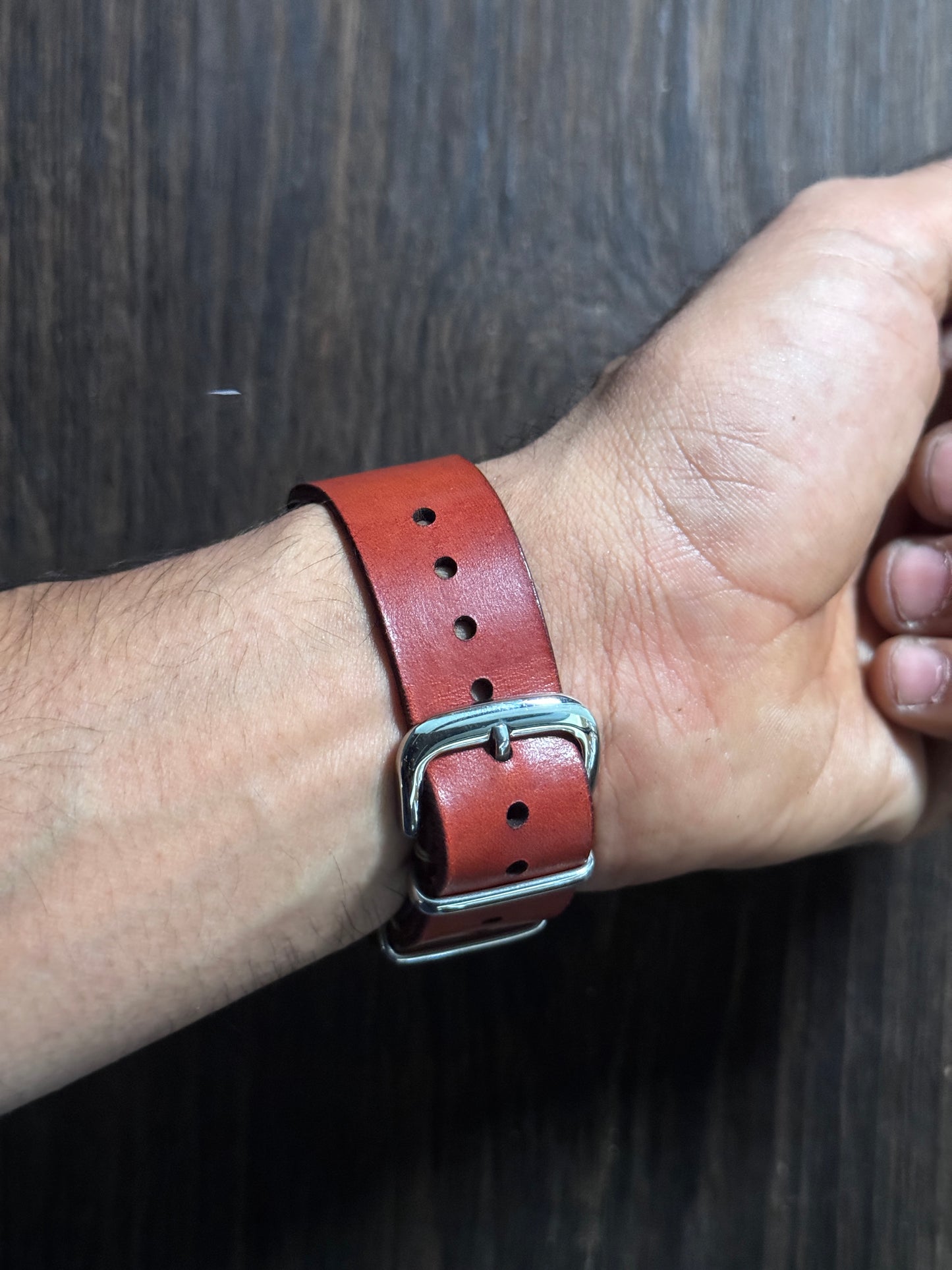 boderry one way nato watch Straps reddish brown color