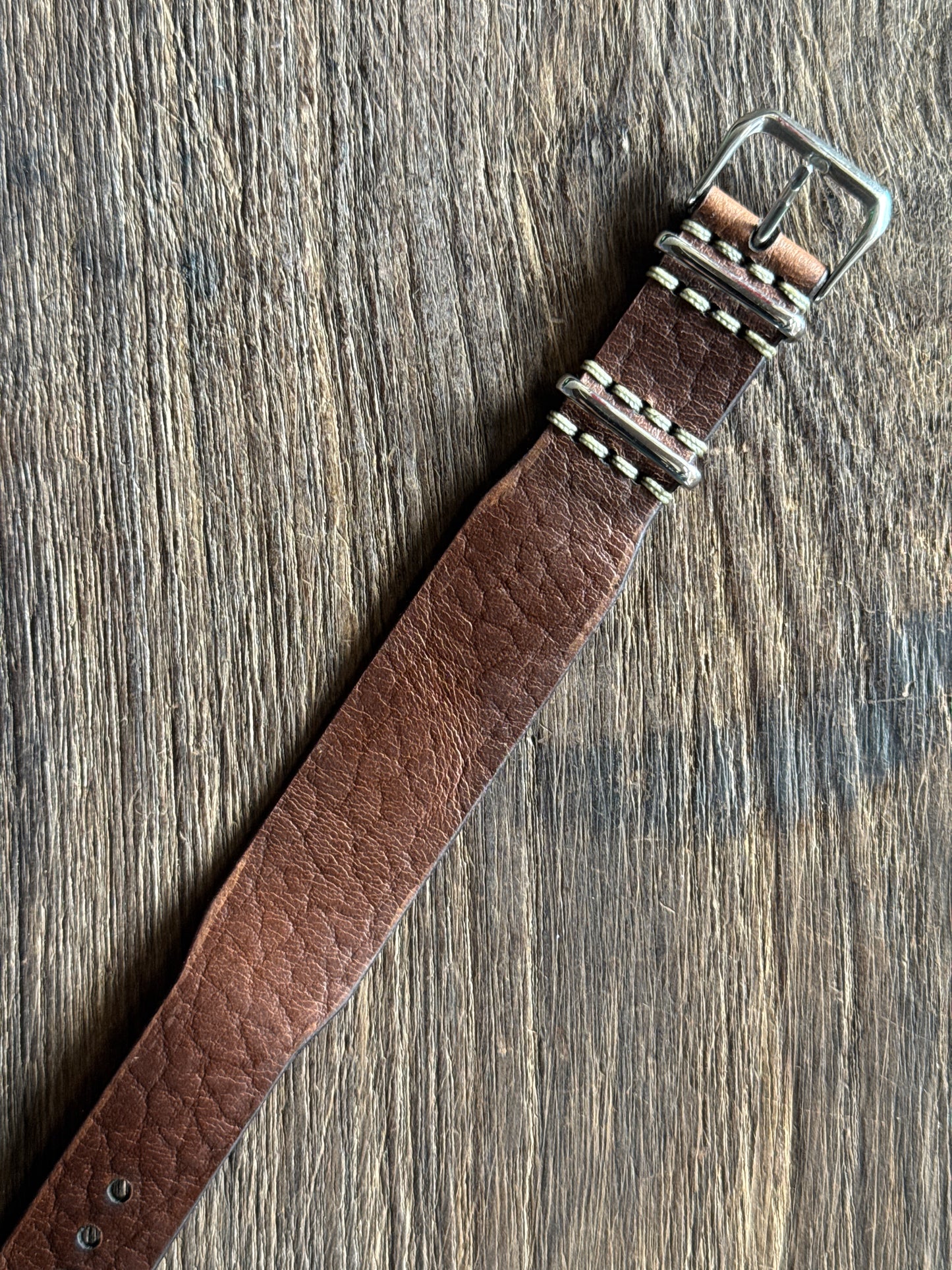 one way pass bison horween Leather watch Straps