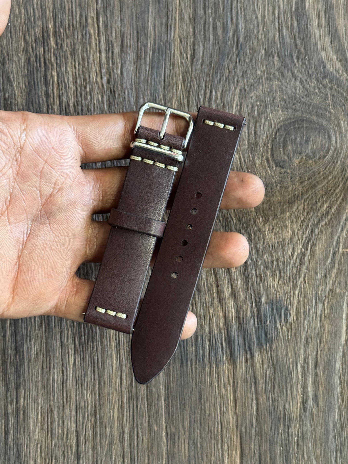 Vachetta MAHOGANY chest stitched strap