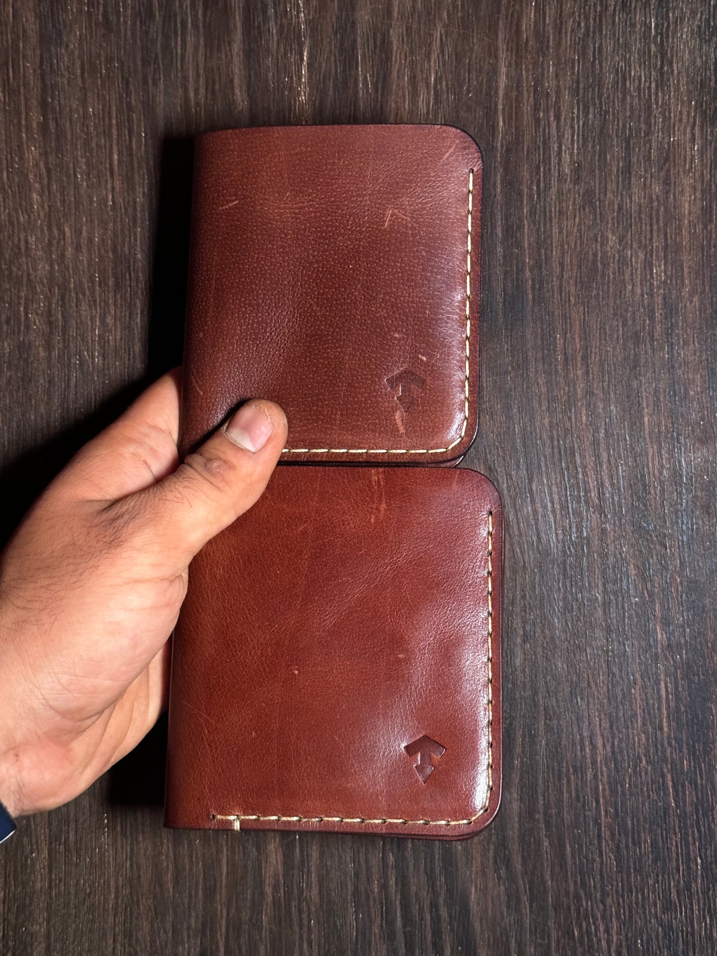 vertical bi fold wallet 6+1 regular size in soft leather
