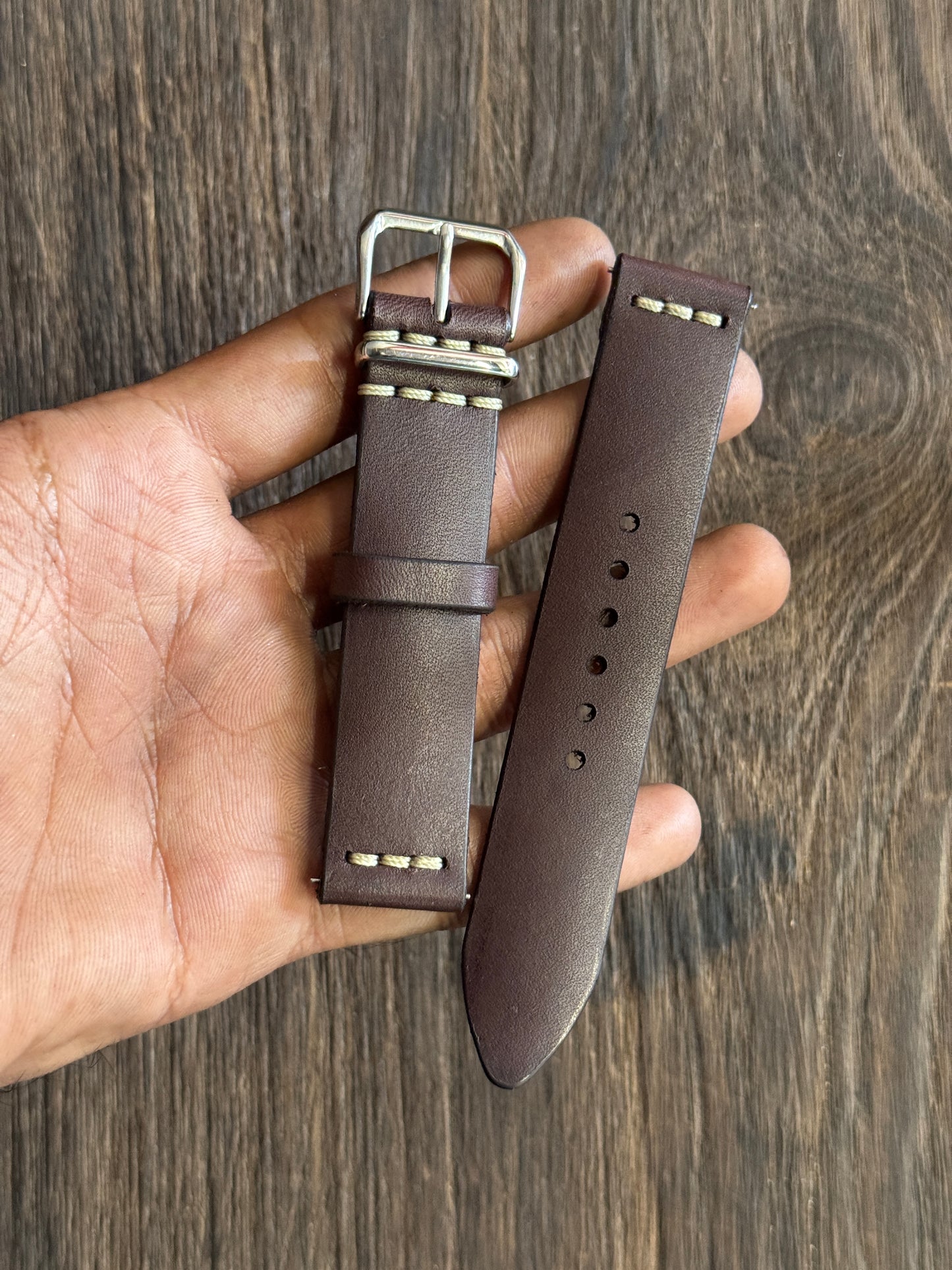 Vachetta MAHOGANY chest stitched strap