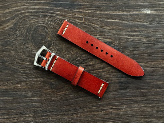 Vachetta REDDISH BROWN chest stitched strap
