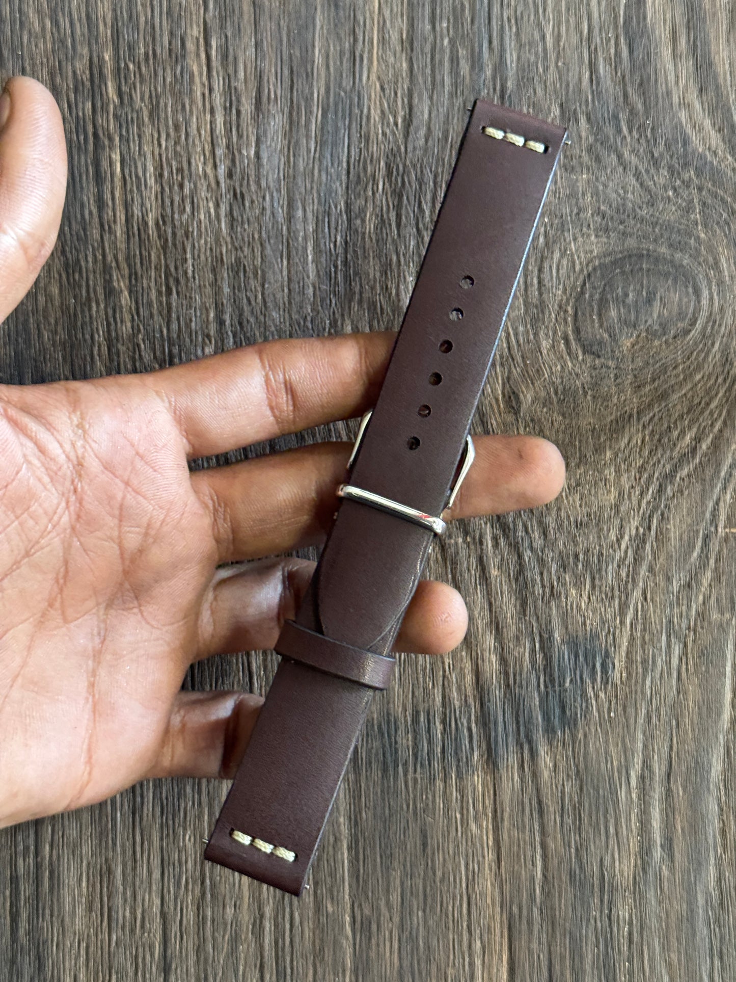 Vachetta MAHOGANY chest stitched strap